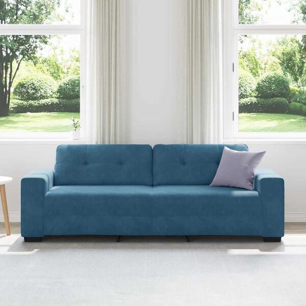 vidaXL Sofa Blue 221 x 78 x 80 cm Poly velvet