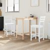 vidaXL Dining Chairs 2 pcs White 40 x 47.5 x 99.5 cm Solid Rubber Wood