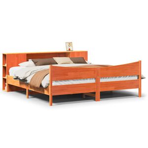 vidaXL Bed Frame without Mattress Wax Brown 200x200 cm Solid Wood Pine