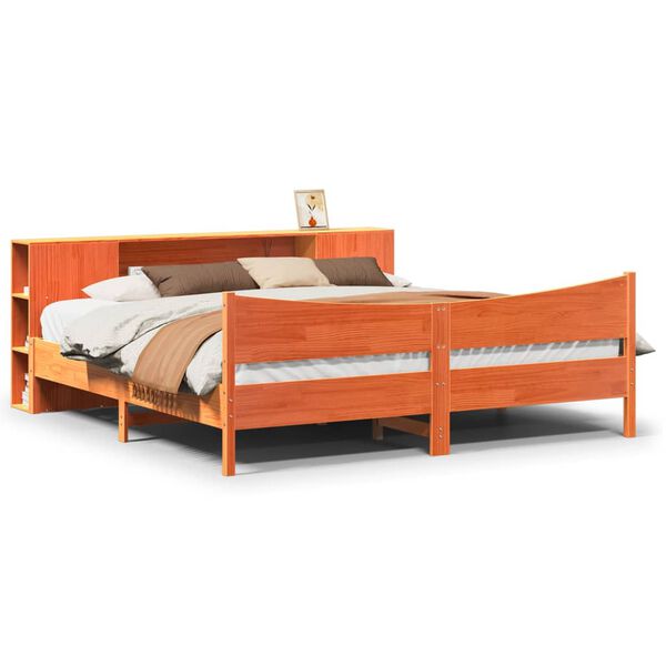 vidaXL Bed Frame without Mattress Wax Brown 200x200 cm Solid Wood Pine