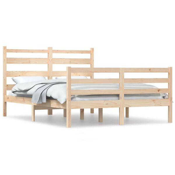 vidaXL Bed Frame without Mattress Solid Wood Pine 140x200 cm