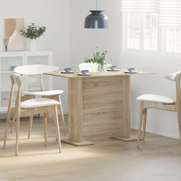 vidaXL Dining Table Sonoma Oak 110x60x75 cm Engineered Wood