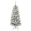vidaXL Artificial Hinged Christmas Tree Green and White 150 cm