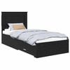 vidaXL Bed Frame with Drawer Black Oak 100 x 200 cm Engineered Wood