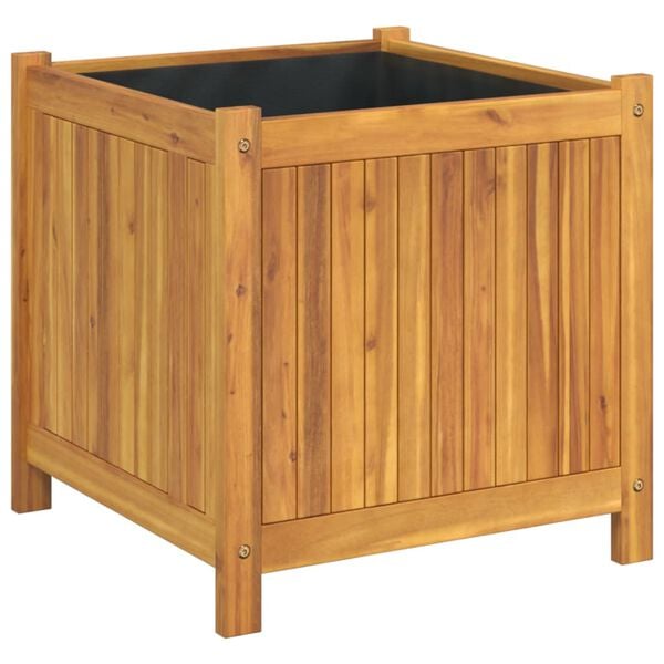 vidaXL Garden Planter with Liner 50x50x50 cm Solid Wood Acacia