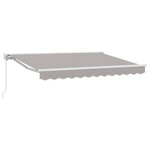 vidaXL Manual Retractable Awning Light Grey 3 x 2.5 m