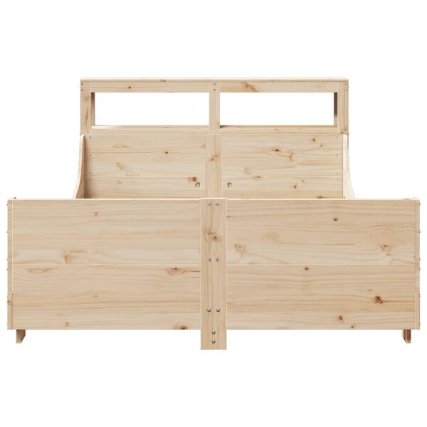vidaXL Bed Frame without Mattress 150x200 cm King Size Solid Wood Pine