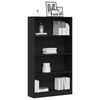 vidaXL 4-Tier Bookcase Black Oak 80x24x143 cm Engineered Wood