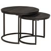 vidaXL Nesting Coffee Tables 2 pcs Black Solid Mango Wood and Steel