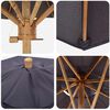 vidaXL Garden Parasol Dark Grey &Oslash; 217 x 230 cm Bamboo