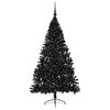 vidaXL Artificial Pre-lit Christmas Tree Black 210 cm PVC