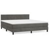 vidaXL Box Spring Bed with Mattress Dark Grey 160x200 cm Velvet