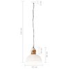 vidaXL Industrial Hanging Lamp White Round 42 cm E27 Solid Mango Wood