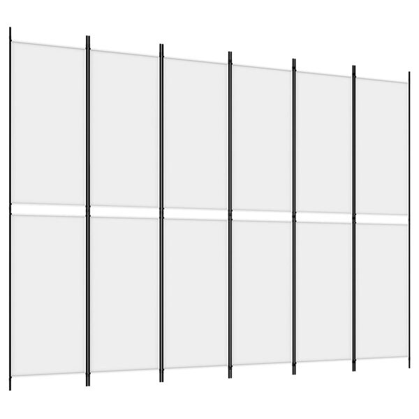 vidaXL 6-Panel Room Divider White 300x220 cm Fabric