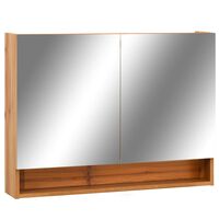 vidaXL LED Bathroom Mirror Cabinet Oak 80x15x60 cm MDF