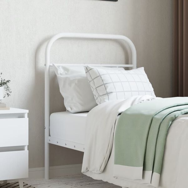 vidaXL Metal Replace Headboard White 75 cm