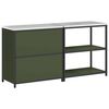 vidaXL Kitchen Storage Set 2 pcs Olive Green Cold-rolled Steel