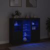 vidaXL Sideboards with LED Lights 3 pcs Black Engineered Wood