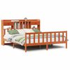 vidaXL Bookcase Bed without Mattress Wax Brown 200x200 cm Solid Wood Pine