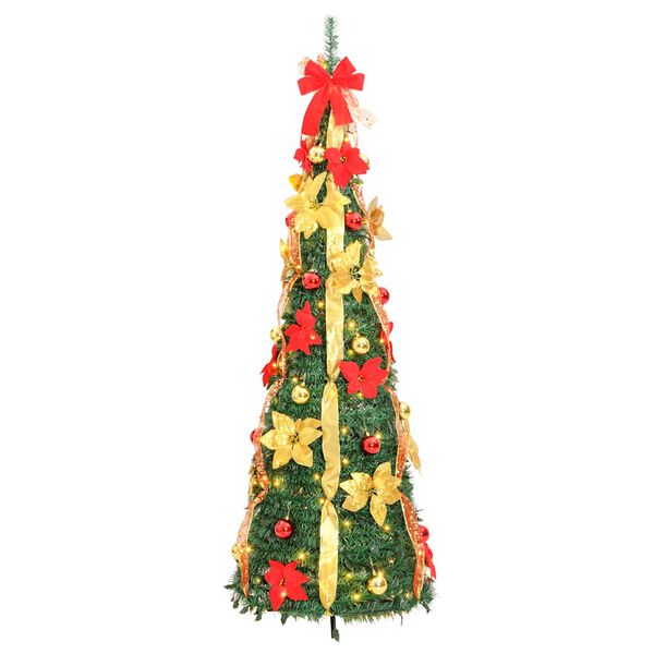 vidaXL Artificial Christmas Tree Pop-up 200 LEDs Green 210 cm