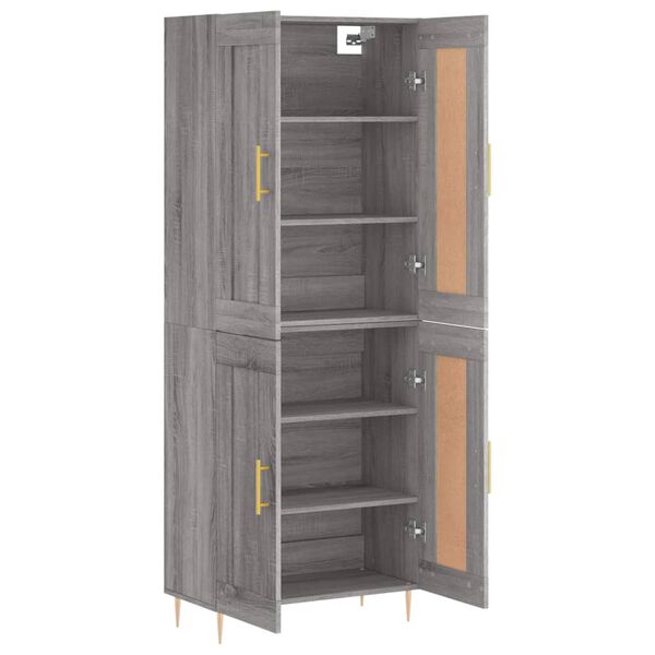 vidaXL Highboard Grey Sonoma 69.5x34x180 cm Engineered Wood