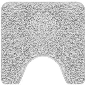 vidaXL Anti-slip Bath Mat with Toilet Cut Grey 50 x 50 cm PP