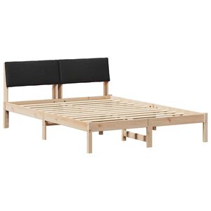 vidaXL Bed frame Brown and black 160 x 200 cm Solid pine wood