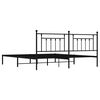 vidaXL Metal Bed Frame without Mattress with Headboard Black 200x200cm