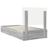 vidaXL Storage Bed with Drawer Grey Sonoma 90 x 200 cm Engineered Wood