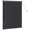 vidaXL Window Blind with Curtains Manual Black Aluminium