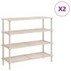 vidaXL Shoe Cabinet | Set of 2 | Natural | Solid fir wood
