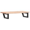 vidaXL Basin Shelf Wall Mounted Steel and Solid Wood Beech