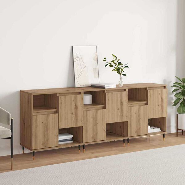 vidaXL Sideboards 3 pcs Artisan oak 180 x 35 x 70 cm Engineered wood