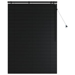 vidaXL Venetian Blind Black 105 x 160 cm 35 mm Solid Paulownia Wood