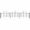 vidaXL Garden Fence with Spear Top Steel 537x100 cm Black