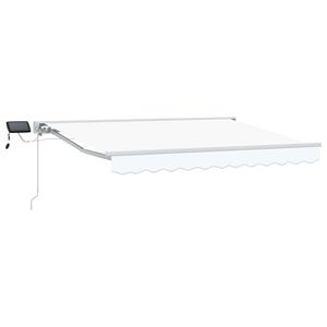 vidaXL Manual Awning Frame with LEDs White 3 x 2.5 m