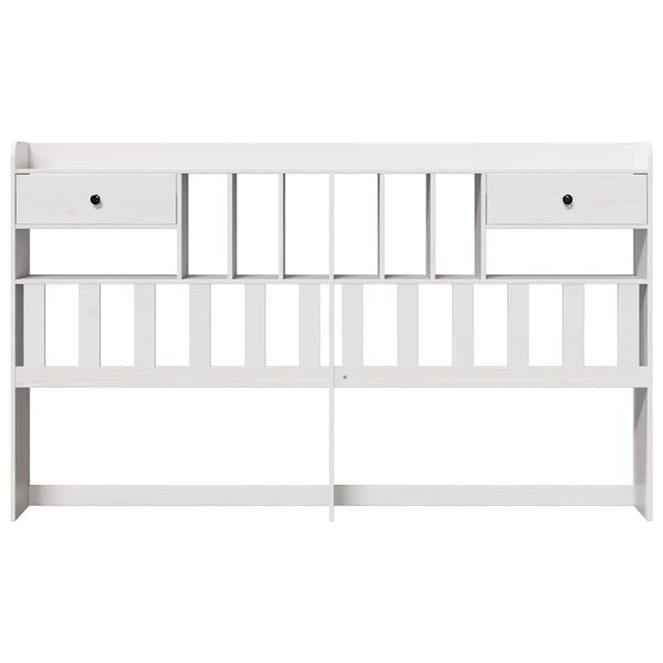 vidaXL Headboard with Storage White 180 cm Solid Wood Pine