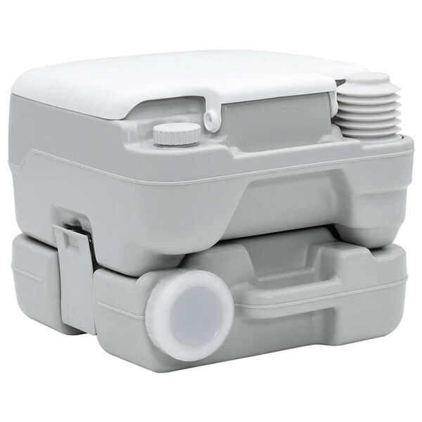 vidaXL Camping Toilet Grey and White 41.5 x 36.5 x 30 cm Polyethylene