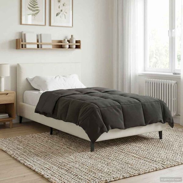 vidaXL Full Year Duvet Quilted Anthracite 135 x 200 cm Microfiber