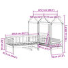 vidaXL Day Bed and Bench Set with Roof without Mattress 90x200 cm