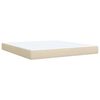 vidaXL Box Spring Bed with Mattress Cream 180x200 cm Fabric