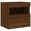 vidaXL TV Wall Cabinet with LED Lights Brown Oak 40x30x40 cm
