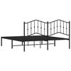 vidaXL Metal Bed Frame without Mattress with Headboard Black 183x213cm