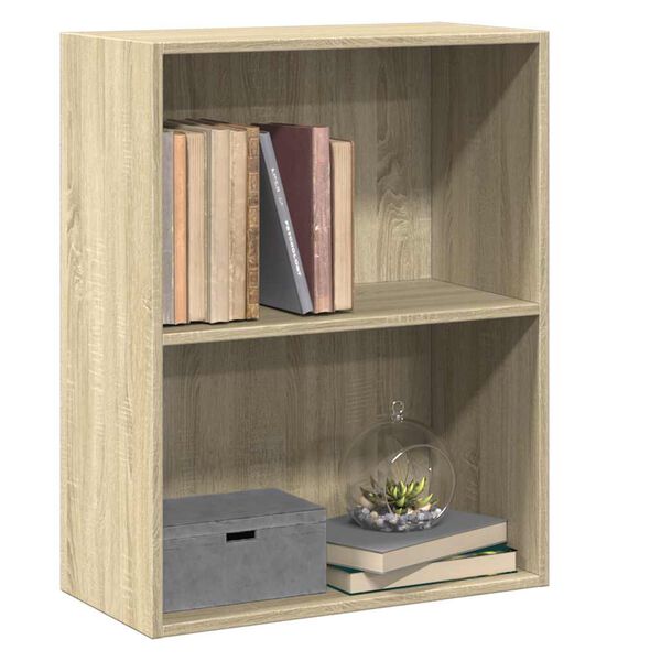 vidaXL 2-Tier Book Cabinet Sonoma Oak 60x30x76.5 cm Engineered Wood