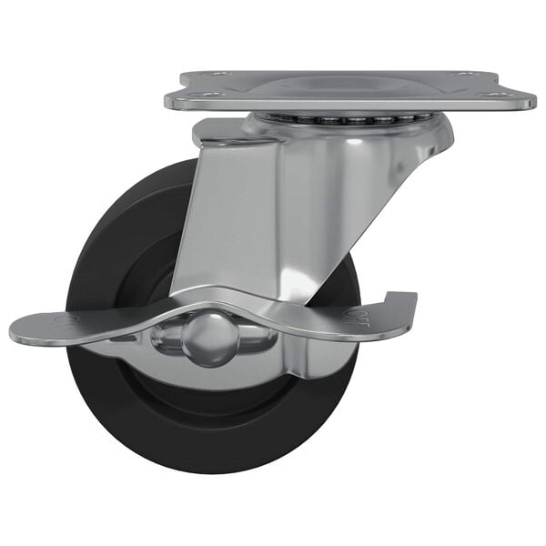 vidaXL Caster 2 pcs Black and silver 63 x 48 x 46 mm Iron and nylon