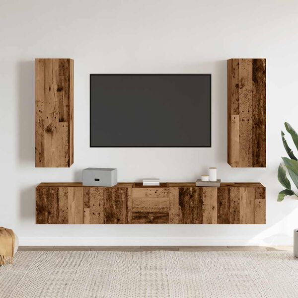 vidaXL Wall Mounted TV cabinets 5 pcs Old Wood Engineered Wood