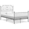 vidaXL Grey Bed Frame | Powder-coated metal | Double | Durable | Bed Frame