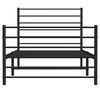 vidaXL Metal Bed Frame without Mattress with Footboard Black 90x200cm