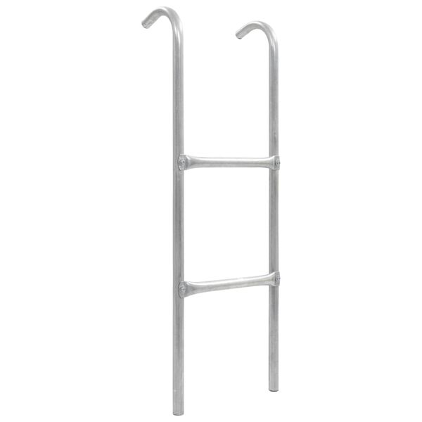 vidaXL 2-Step Trampoline Ladder Steel Silver 102.6 cm