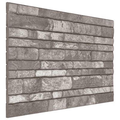 vidaXL 3D Wall Panels with Dark Grey Brick Design 10 pcs EPS